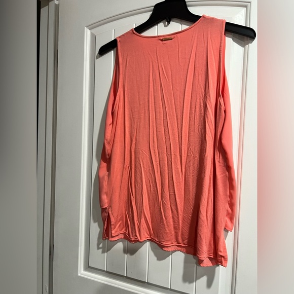 Michael Kors coral flowy dressy top tank shirt L large - Picture 2 of 7